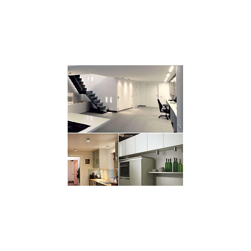 Plafoniera a filo moderna contemporanea in metallo e acrilico LED 7W argento bianco