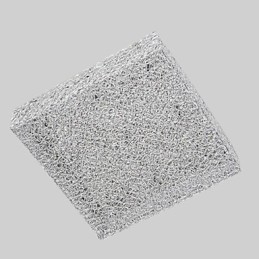 Plafoniera da incasso in metallo e cristallo argento, LED integrato, 42 cm