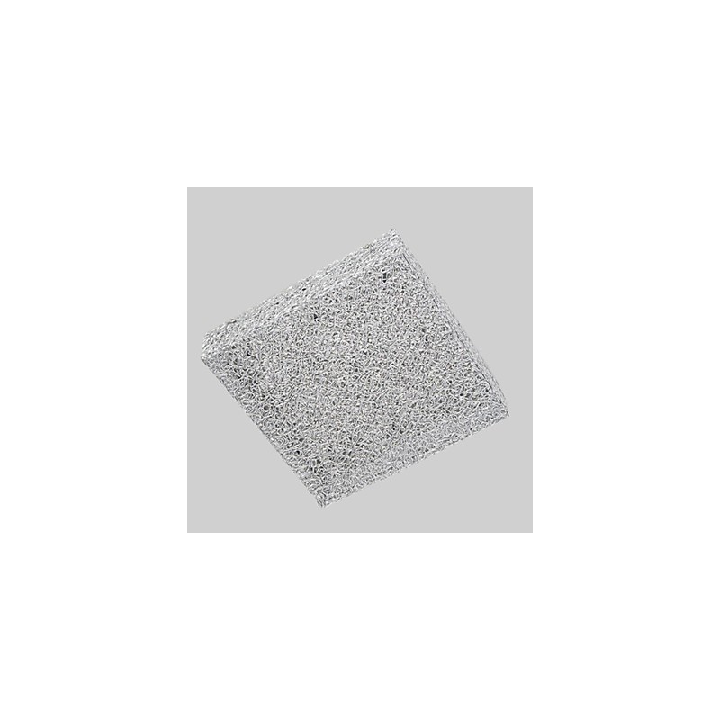 Plafoniera da incasso in metallo e cristallo argento, LED integrato, 42 cm