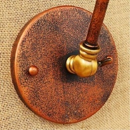Applique da parete rustica retrò a braccio lungo pieghevole e retrattile, ottone antico