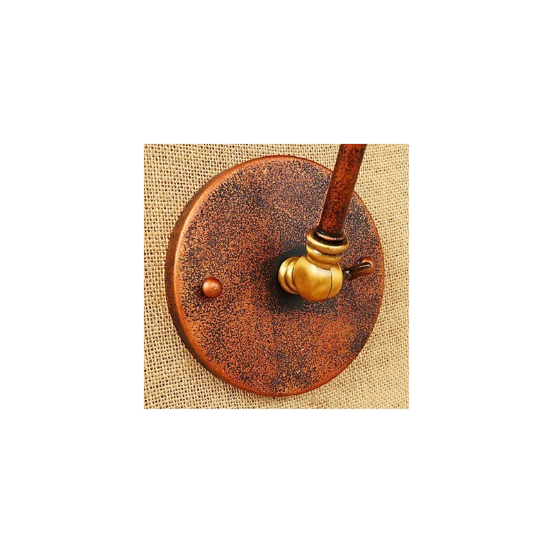 Applique da parete rustica retrò a braccio lungo pieghevole e retrattile, ottone antico