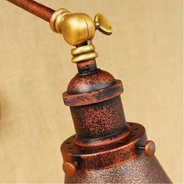 Applique da parete rustica retrò a braccio lungo pieghevole e retrattile, ottone antico
