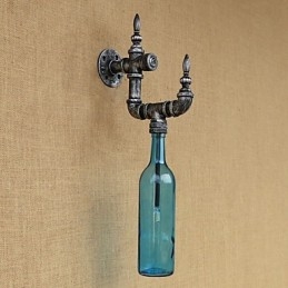 Applique da parete retrò rustica in vetro e metallo E27 40W