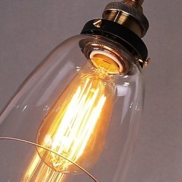 Applique da parete industriale Edison in vetro con base in metallo