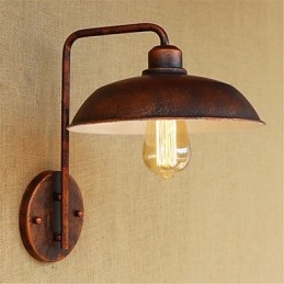 Applique da parete in ferro semplice retrò per camera da letto moderna con lampadina inclusa