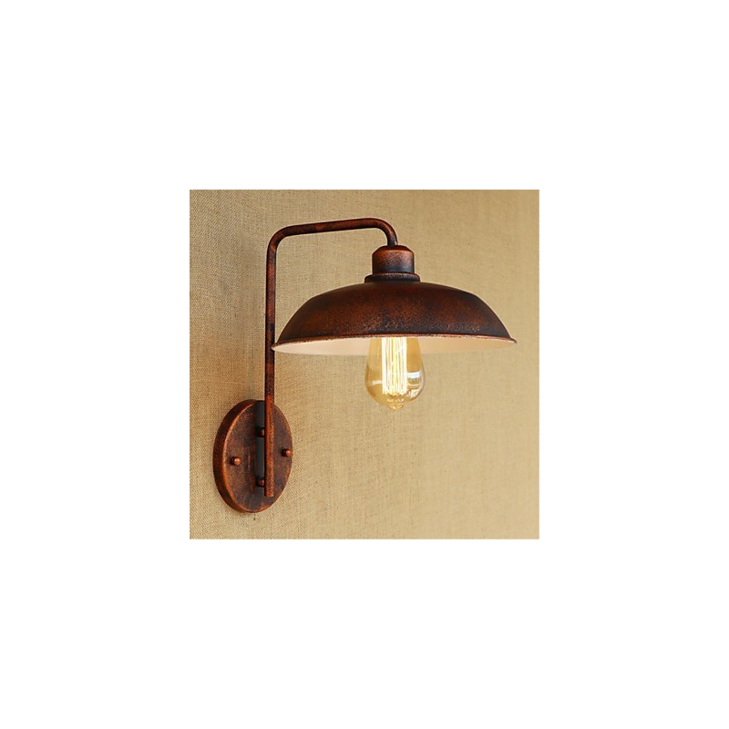 Applique da parete in ferro semplice retrò per camera da letto moderna con lampadina inclusa