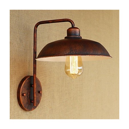 Applique da parete in ferro semplice retrò per camera da letto moderna con lampadina inclusa