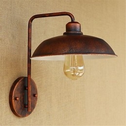 Applique da parete in ferro semplice retrò per camera da letto moderna con lampadina inclusa