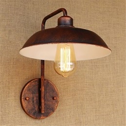 Applique da parete in ferro semplice retrò per camera da letto moderna con lampadina inclusa