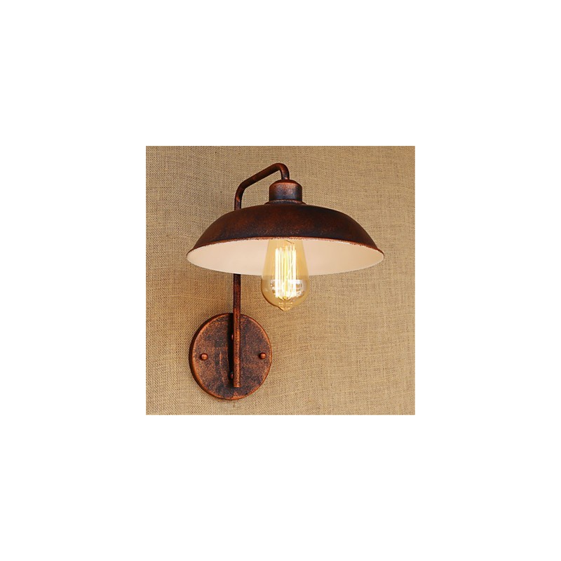 Applique da parete in ferro semplice retrò per camera da letto moderna con lampadina inclusa