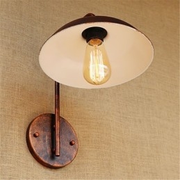 Applique da parete in ferro semplice retrò per camera da letto moderna con lampadina inclusa