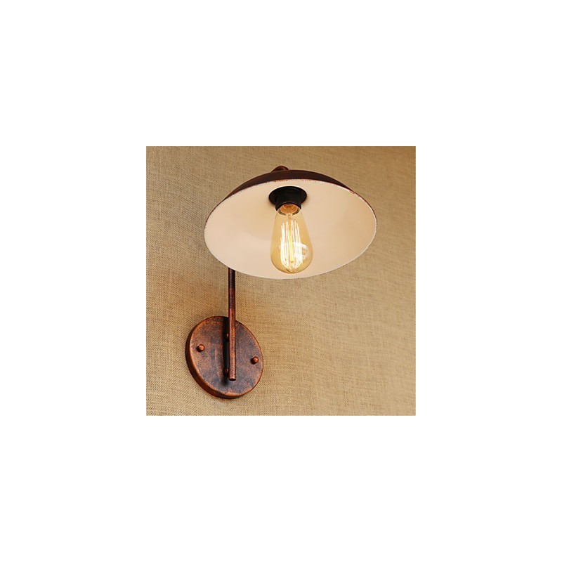 Applique da parete in ferro semplice retrò per camera da letto moderna con lampadina inclusa