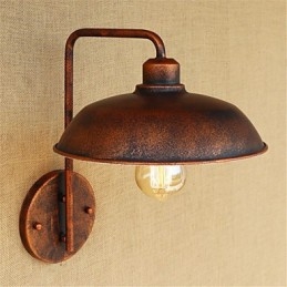 Applique da parete in ferro semplice retrò per camera da letto moderna con lampadina inclusa