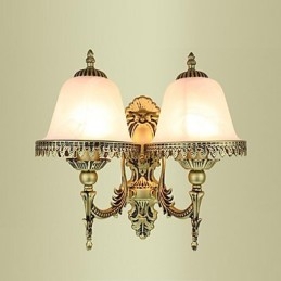 Applique da parete mini moderna contemporanea rustica, 2 lampadine E26/E27