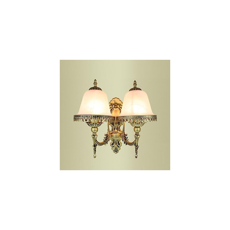 Applique da parete mini moderna contemporanea rustica, 2 lampadine E26/E27