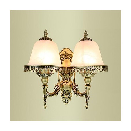 Applique da parete mini moderna contemporanea rustica, 2 lampadine E26/E27