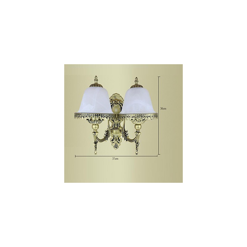 Applique da parete mini moderna contemporanea rustica, 2 lampadine E26/E27