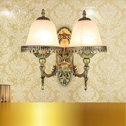 Applique da parete mini moderna contemporanea rustica, 2 lampadine E26/E27