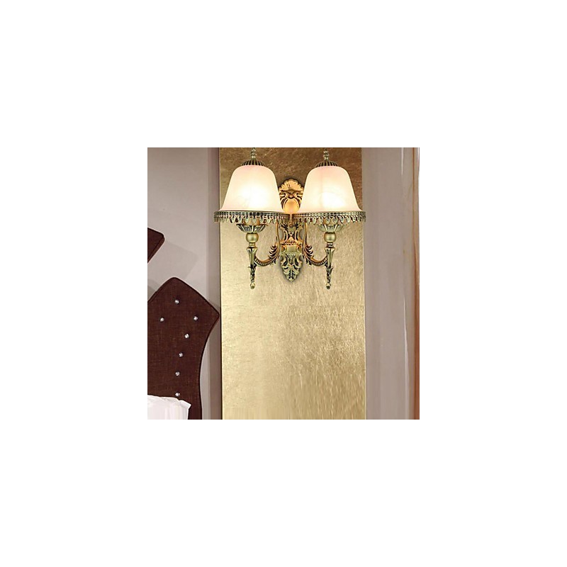 Applique da parete mini moderna contemporanea rustica, 2 lampadine E26/E27