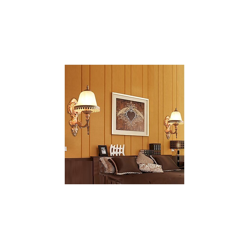 Applique da parete rustica moderna contemporanea in metallo e vetro E27/E26 60 W