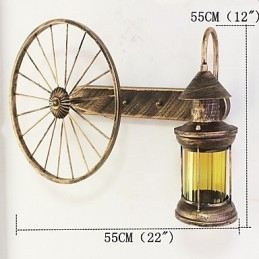 Applique da parete rustica Lodge Mini uplight pitturata E26/E27 55 x 30 cm