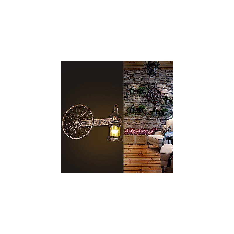Applique da parete rustica Lodge Mini uplight pitturata E26/E27 55 x 30 cm