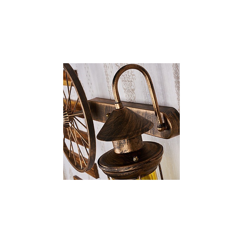 Applique da parete rustica Lodge Mini uplight pitturata E26/E27 55 x 30 cm