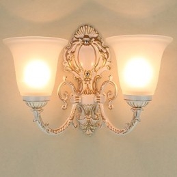 Applique da parete mini in metallo e vetro trasparente E27/E26 2 luci
