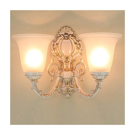 Applique da parete mini in metallo e vetro trasparente E27/E26 2 luci