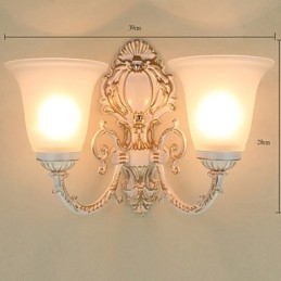 Applique da parete mini in metallo e vetro trasparente E27/E26 2 luci