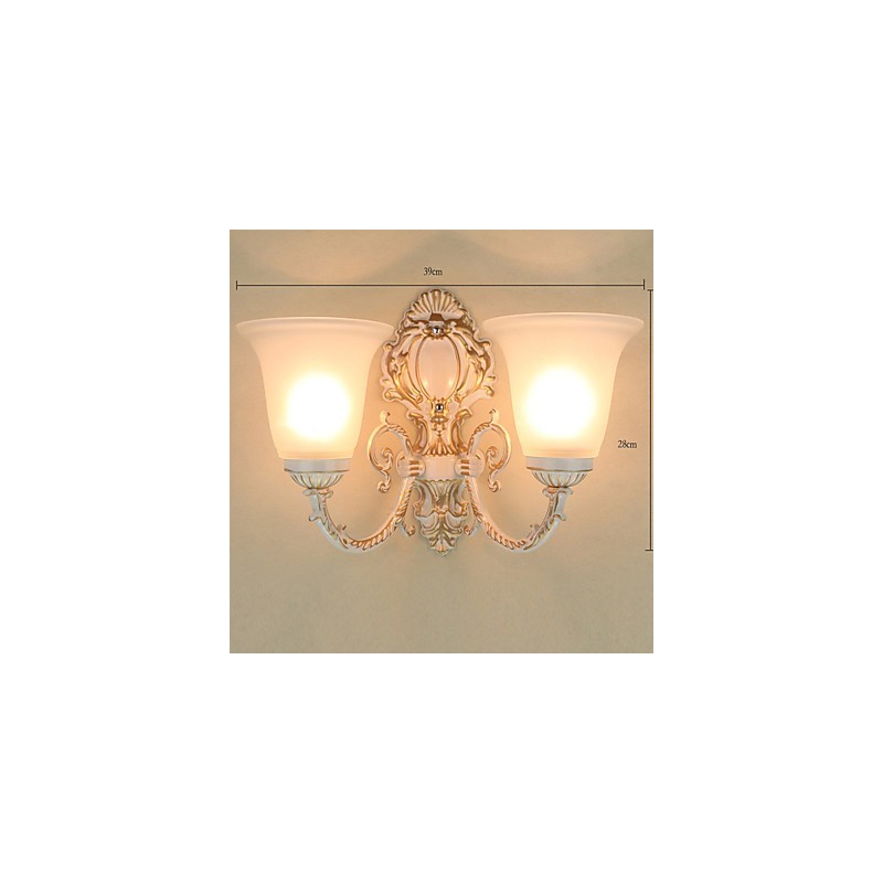 Applique da parete mini in metallo e vetro trasparente E27/E26 2 luci