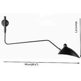 Applique da parete moderna con braccio oscillante, finitura pitturata, luce ambientale, E14