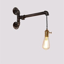 Applique da parete vintage industriale con interruttore, 1 luce, finitura verniciata
