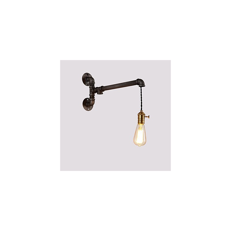 Applique da parete vintage industriale con interruttore, 1 luce, finitura verniciata
