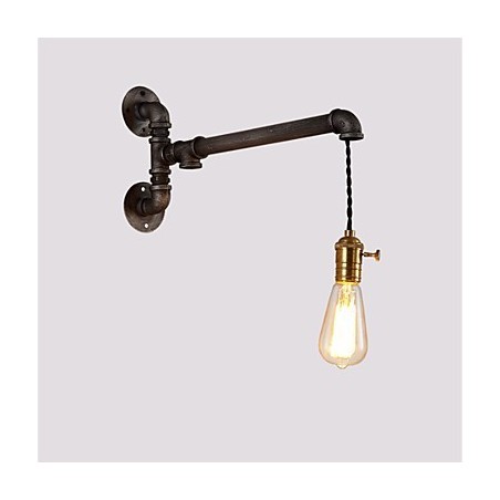 Applique da parete vintage industriale con interruttore, 1 luce, finitura verniciata