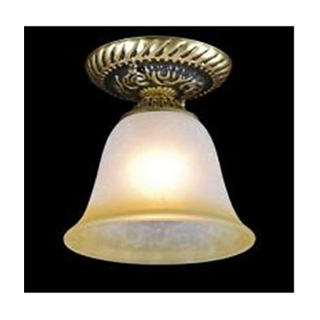 Plafoniera a filo vintage classica bronzo in metallo e vetro bianco