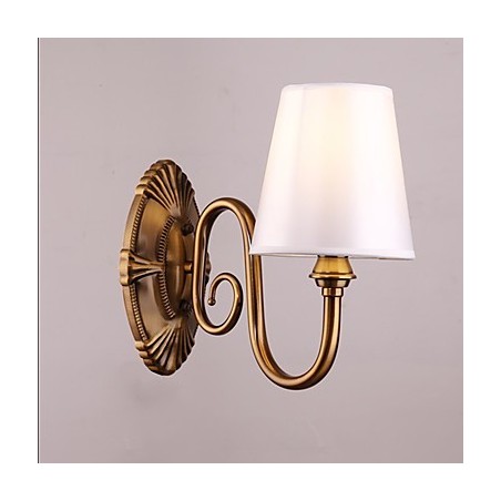 Applique da parete classica elettroplaccata con protezione occhi, luce verso il basso, E14