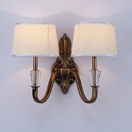 Applique da parete classica elettroplaccata con protezione occhi, 2 luci E14
