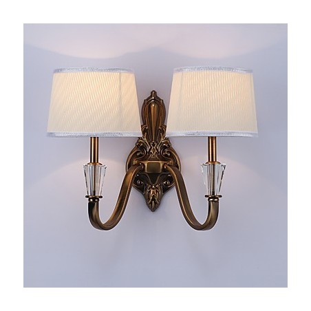 Applique da parete classica elettroplaccata con protezione occhi, 2 luci E14