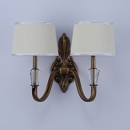 Applique da parete classica elettroplaccata con protezione occhi, 2 luci E14