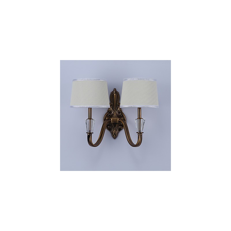 Applique da parete classica elettroplaccata con protezione occhi, 2 luci E14