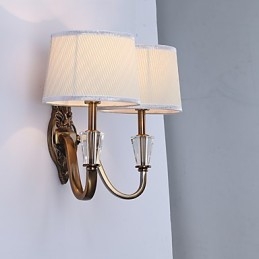 Applique da parete classica elettroplaccata con protezione occhi, 2 luci E14