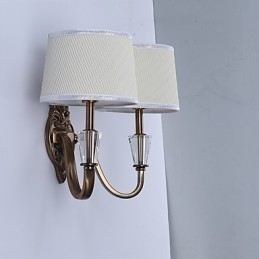 Applique da parete classica elettroplaccata con protezione occhi, 2 luci E14