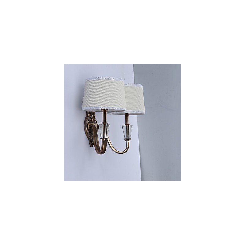 Applique da parete classica elettroplaccata con protezione occhi, 2 luci E14