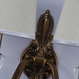 Applique da parete classica elettroplaccata con protezione occhi, 2 luci E14