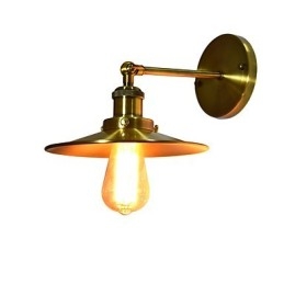 Applique da parete rustica classica in ottone con luce verso il basso