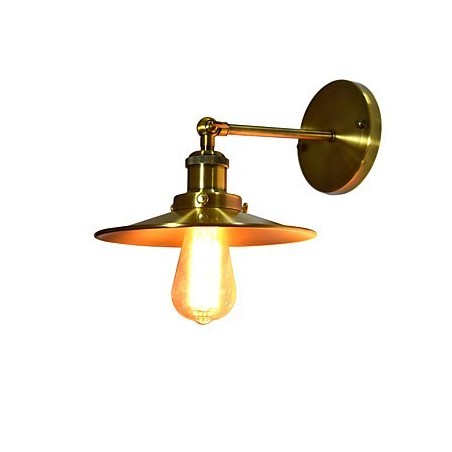 Applique da parete rustica classica in ottone con luce verso il basso