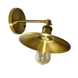 Applique da parete rustica classica in ottone con luce verso il basso