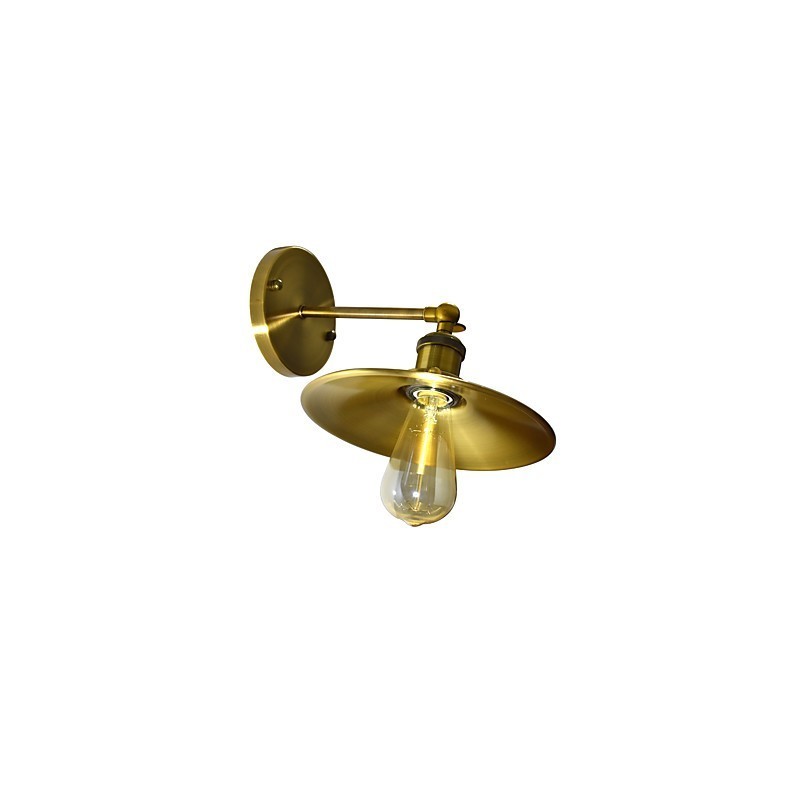 Applique da parete rustica classica in ottone con luce verso il basso
