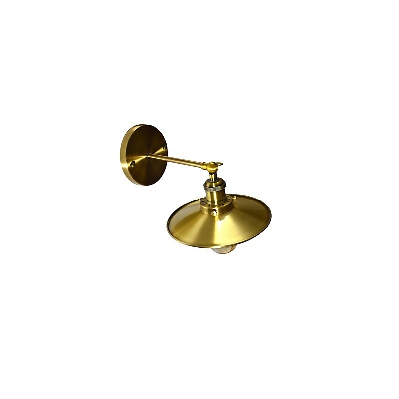 Applique da parete rustica classica in ottone con luce verso il basso